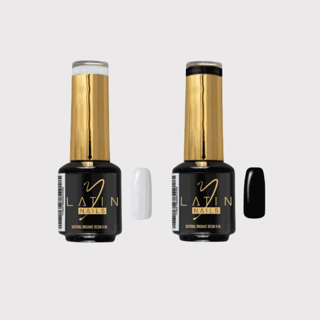 ESMALTE 8ML BLANCO-NEGRO LATIN